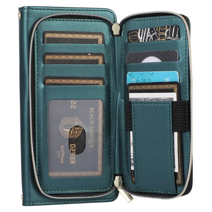 For Samsung Galaxy A14 5G / 4G Leather Case Zipper Pocket Phone Cover with Wrist Strap