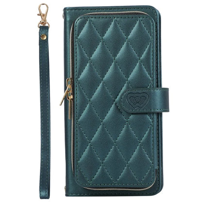 For Samsung Galaxy A14 5G / 4G Leather Case Zipper Pocket Phone Cover with Wrist Strap