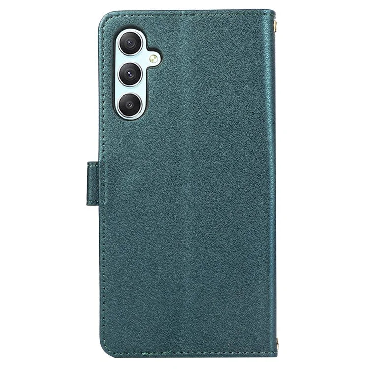 For Samsung Galaxy A14 5G / 4G Leather Case Zipper Pocket Phone Cover with Wrist Strap
