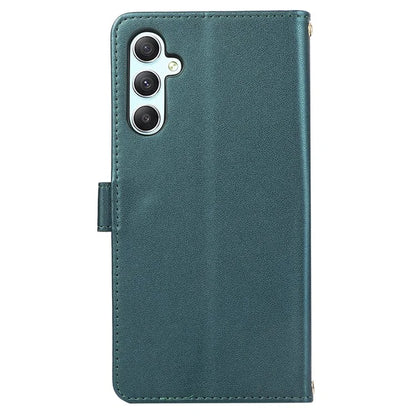 For Samsung Galaxy A14 5G / 4G Leather Case Zipper Pocket Phone Cover with Wrist Strap