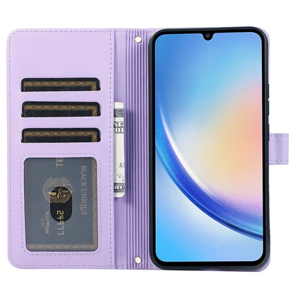 For Samsung Galaxy A14 5G / 4G Leather Case Zipper Pocket Phone Cover with Wrist Strap