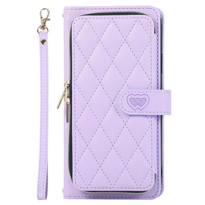 For Samsung Galaxy A14 5G / 4G Leather Case Zipper Pocket Phone Cover with Wrist Strap
