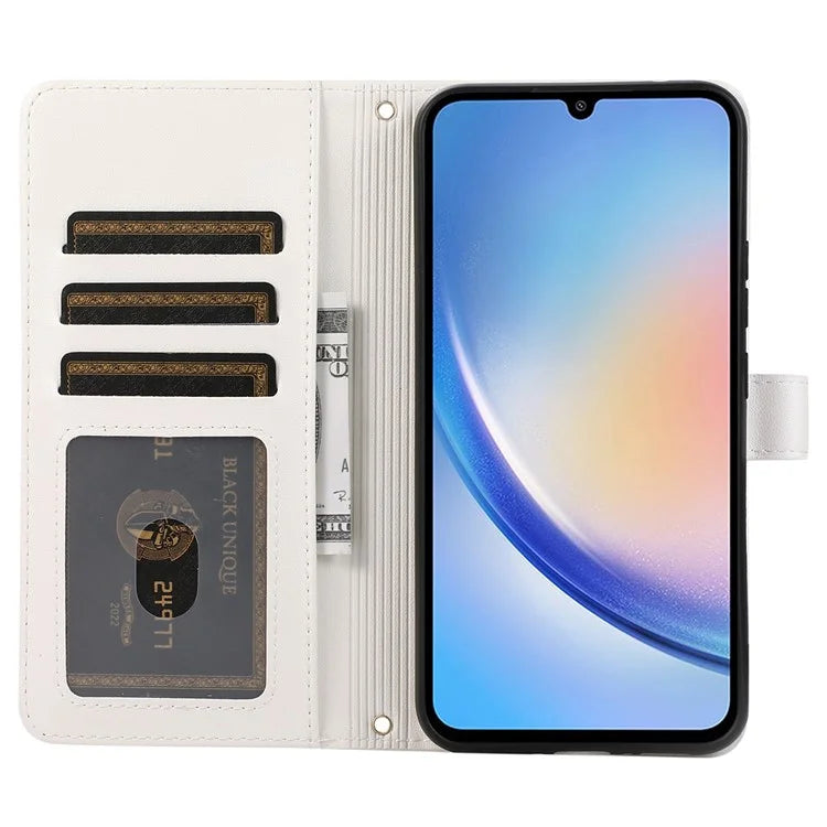 For Samsung Galaxy A14 5G / 4G Leather Case Zipper Pocket Phone Cover with Wrist Strap
