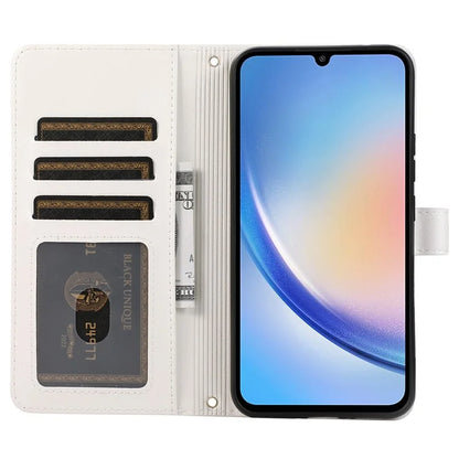 For Samsung Galaxy A14 5G / 4G Leather Case Zipper Pocket Phone Cover with Wrist Strap