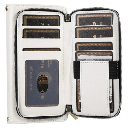 For Samsung Galaxy A14 5G / 4G Leather Case Zipper Pocket Phone Cover with Wrist Strap