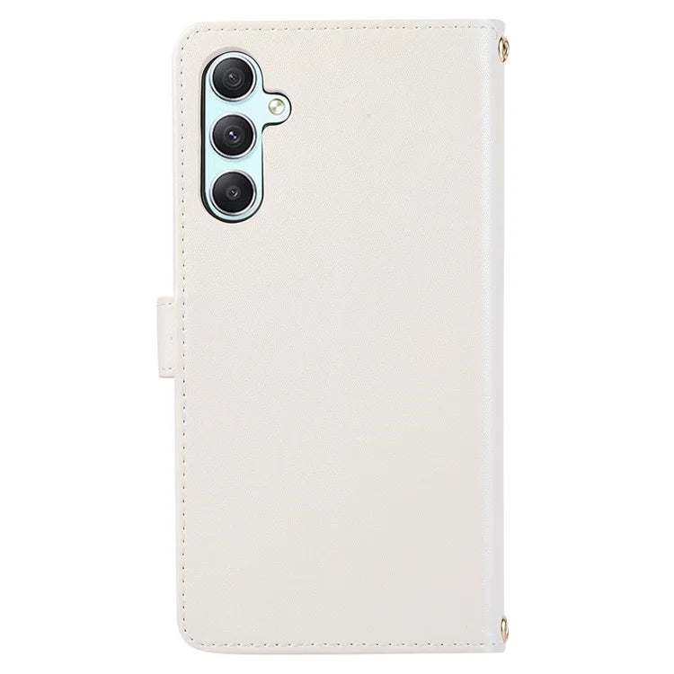 For Samsung Galaxy A14 5G / 4G Leather Case Zipper Pocket Phone Cover with Wrist Strap