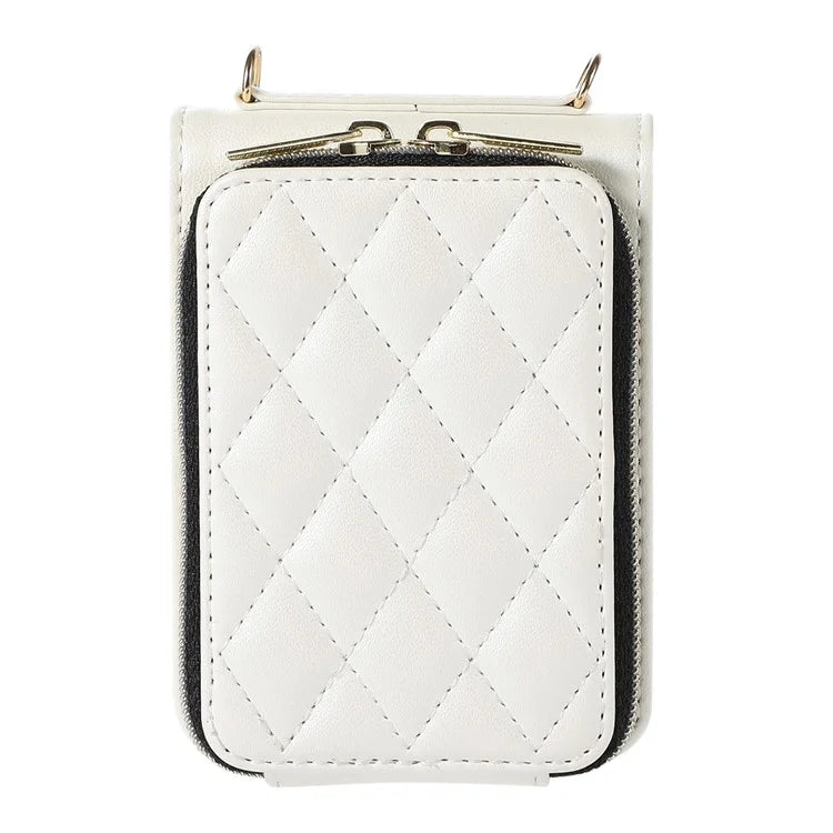 For Samsung Galaxy Z Flip5 5G Case Leather+PC Zipper Phone Cover with Wrist Strap