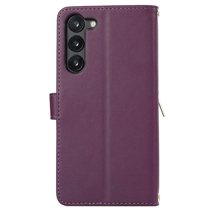 For Samsung Galaxy S23 Case Zipper Pocket Folio Leather Phone Cover with Wrist Strap