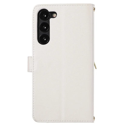 For Samsung Galaxy S23 Case Zipper Pocket Folio Leather Phone Cover with Wrist Strap