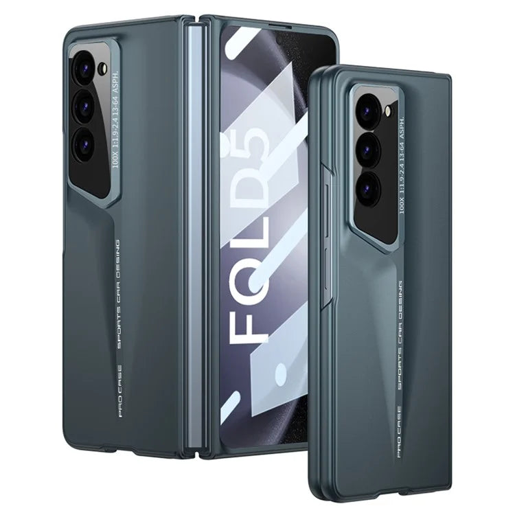 GKK For Samsung Galaxy Z Fold5 5G Case Anti-Drop Hard PC Phone Cover with Tempered Glass Film