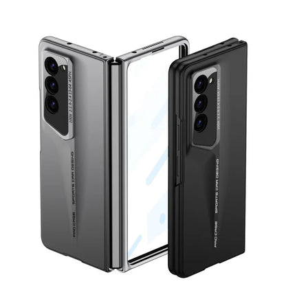 GKK For Samsung Galaxy Z Fold5 5G Case Anti-Drop Hard PC Phone Cover with Tempered Glass Film