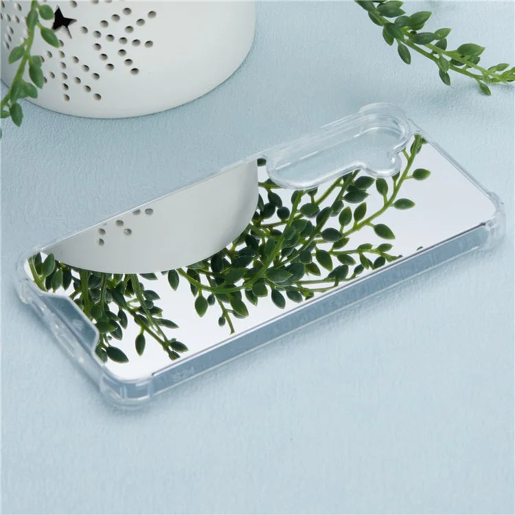 For Samsung Galaxy S24 Case Mirror Surface Back Shockproof Soft TPU Phone Cover