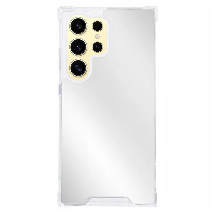 For Samsung Galaxy S24 Ultra TPU Case Mirror Surface Phone Cover Bright Reflection