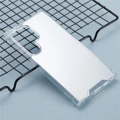 For Samsung Galaxy S24 Ultra TPU Case Mirror Surface Phone Cover Bright Reflection