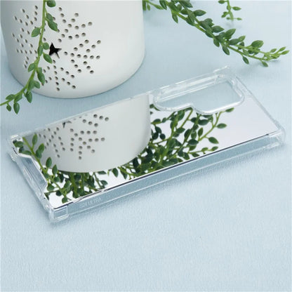 For Samsung Galaxy S24 Ultra TPU Case Mirror Surface Phone Cover Bright Reflection