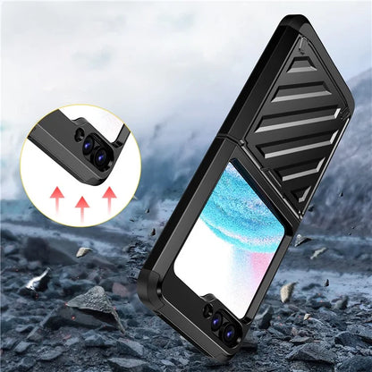 For Samsung Galaxy Z Flip5 5G Electroplated Case Anti-Fingerprint Folding PC+TPU Phone Case