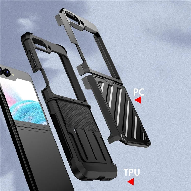 For Samsung Galaxy Z Flip5 5G Electroplated Case Anti-Fingerprint Folding PC+TPU Phone Case