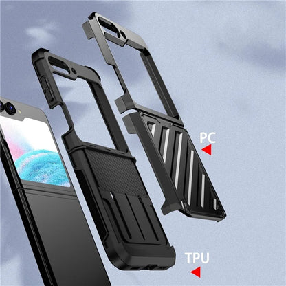 For Samsung Galaxy Z Flip5 5G Electroplated Case Anti-Fingerprint Folding PC+TPU Phone Case