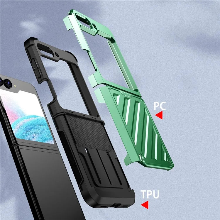 For Samsung Galaxy Z Flip5 5G Electroplated Case Anti-Fingerprint Folding PC+TPU Phone Case