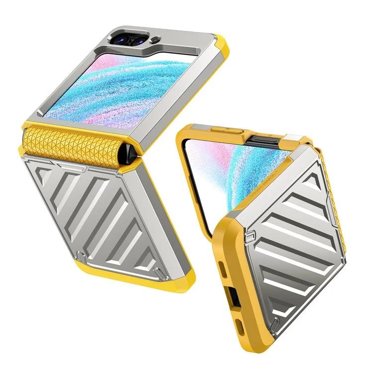 For Samsung Galaxy Z Flip5 5G Electroplated Case Anti-Fingerprint Folding PC+TPU Phone Case