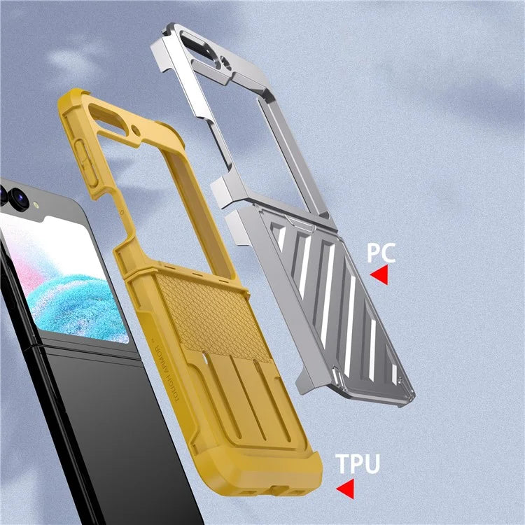 For Samsung Galaxy Z Flip5 5G Electroplated Case Anti-Fingerprint Folding PC+TPU Phone Case