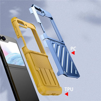For Samsung Galaxy Z Flip5 5G Electroplated Case Anti-Fingerprint Folding PC+TPU Phone Case