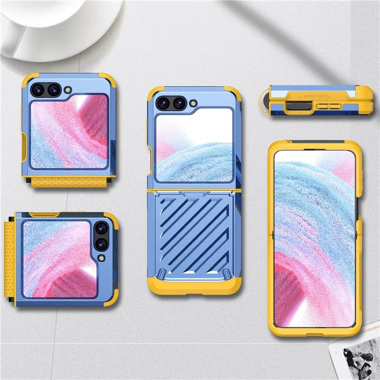 For Samsung Galaxy Z Flip5 5G Electroplated Case Anti-Fingerprint Folding PC+TPU Phone Case