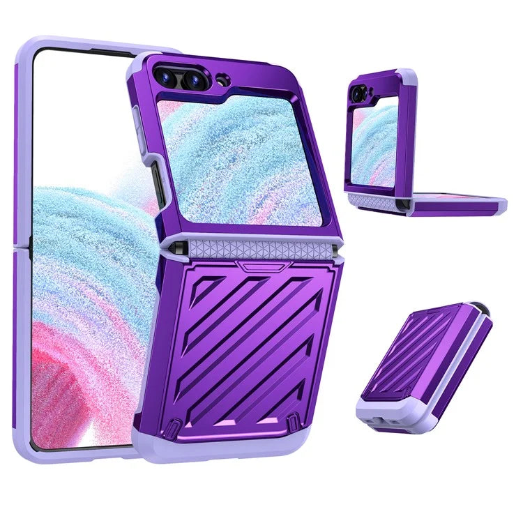 For Samsung Galaxy Z Flip5 5G Electroplated Case Anti-Fingerprint Folding PC+TPU Phone Case