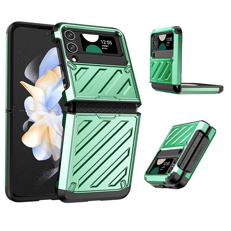 For Samsung Galaxy Z Flip4 5G Folding Case Anti-Fingerprint Electroplated PC+TPU Phone Cover