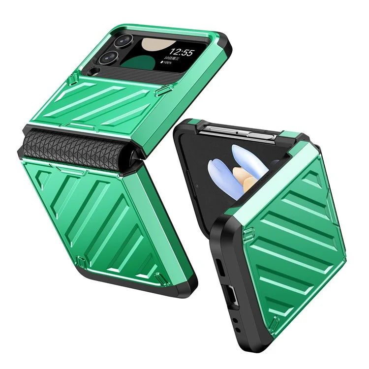 For Samsung Galaxy Z Flip4 5G Folding Case Anti-Fingerprint Electroplated PC+TPU Phone Cover