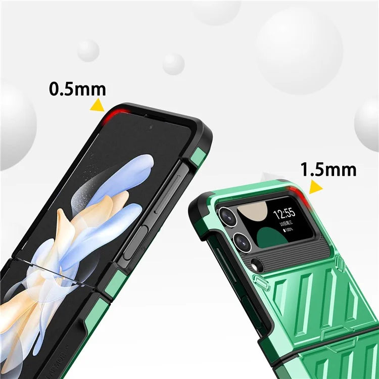 For Samsung Galaxy Z Flip4 5G Folding Case Anti-Fingerprint Electroplated PC+TPU Phone Cover