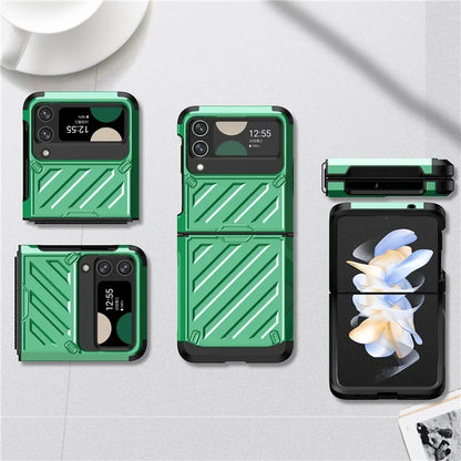 For Samsung Galaxy Z Flip4 5G Folding Case Anti-Fingerprint Electroplated PC+TPU Phone Cover
