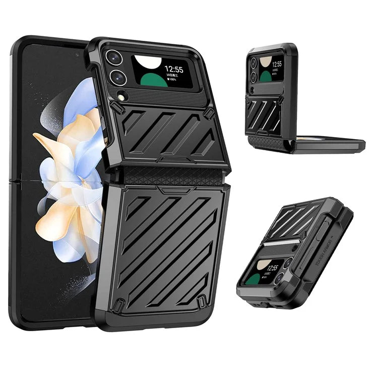 For Samsung Galaxy Z Flip4 5G Folding Case Anti-Fingerprint Electroplated PC+TPU Phone Cover