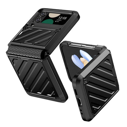 For Samsung Galaxy Z Flip4 5G Folding Case Anti-Fingerprint Electroplated PC+TPU Phone Cover