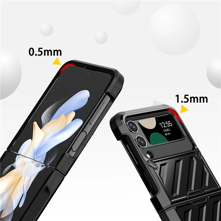 For Samsung Galaxy Z Flip4 5G Folding Case Anti-Fingerprint Electroplated PC+TPU Phone Cover