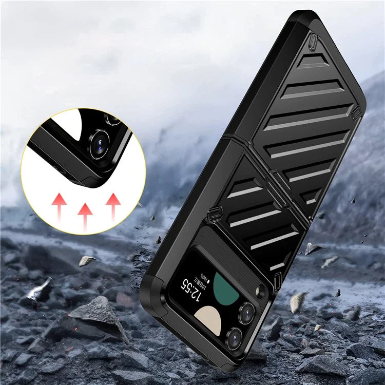 For Samsung Galaxy Z Flip4 5G Folding Case Anti-Fingerprint Electroplated PC+TPU Phone Cover
