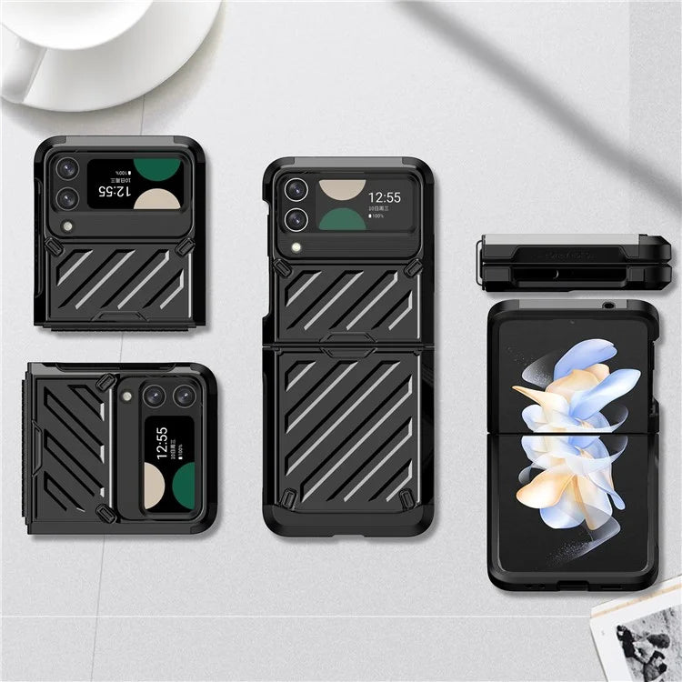For Samsung Galaxy Z Flip4 5G Folding Case Anti-Fingerprint Electroplated PC+TPU Phone Cover