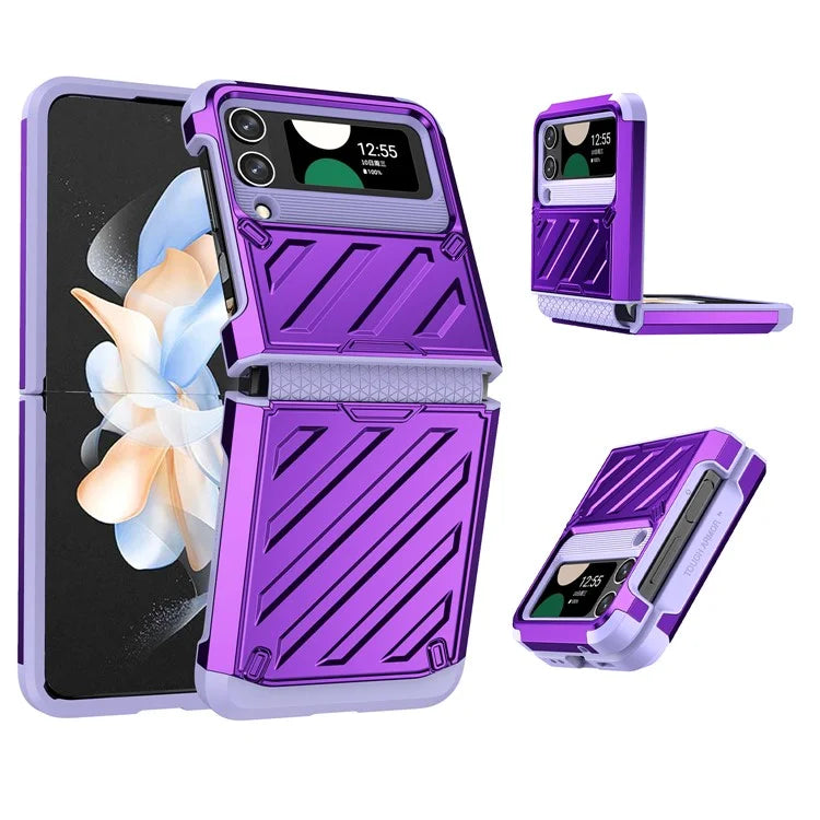 For Samsung Galaxy Z Flip4 5G Folding Case Anti-Fingerprint Electroplated PC+TPU Phone Cover