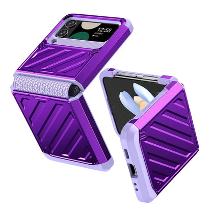 For Samsung Galaxy Z Flip4 5G Folding Case Anti-Fingerprint Electroplated PC+TPU Phone Cover