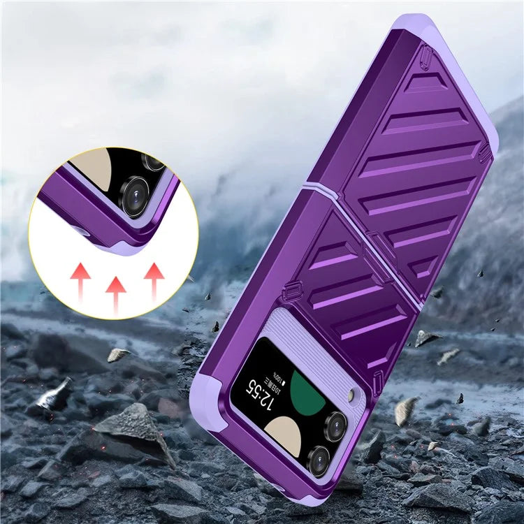For Samsung Galaxy Z Flip4 5G Folding Case Anti-Fingerprint Electroplated PC+TPU Phone Cover