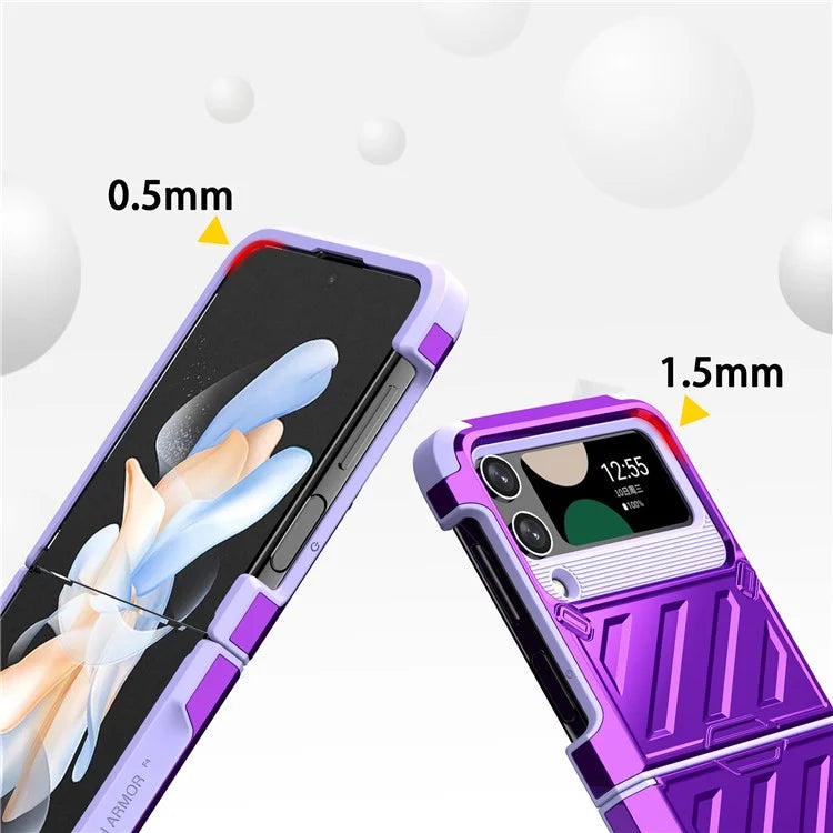 For Samsung Galaxy Z Flip4 5G Folding Case Anti-Fingerprint Electroplated PC+TPU Phone Cover