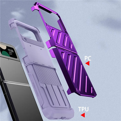 For Samsung Galaxy Z Flip4 5G Folding Case Anti-Fingerprint Electroplated PC+TPU Phone Cover