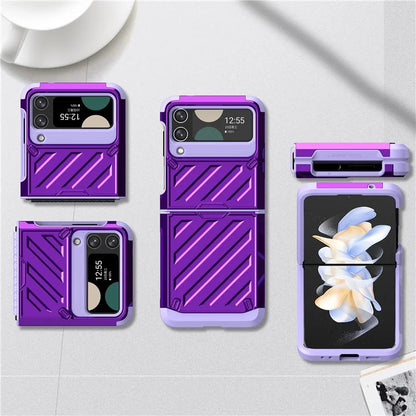 For Samsung Galaxy Z Flip4 5G Folding Case Anti-Fingerprint Electroplated PC+TPU Phone Cover