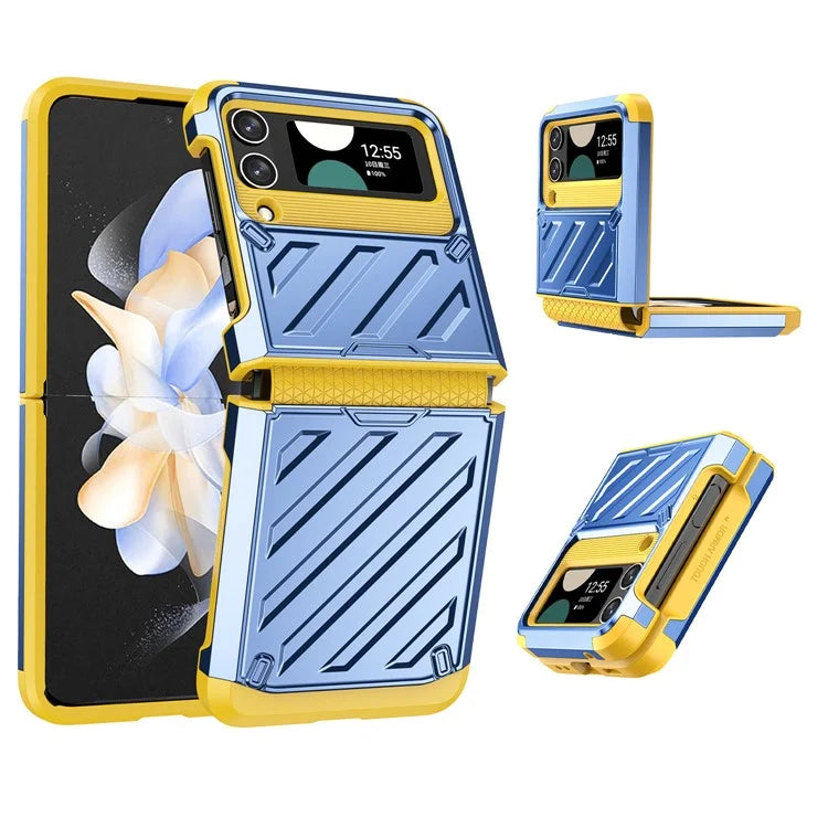 For Samsung Galaxy Z Flip4 5G Folding Case Anti-Fingerprint Electroplated PC+TPU Phone Cover