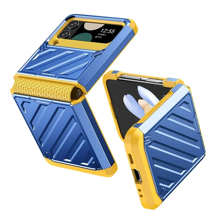 For Samsung Galaxy Z Flip4 5G Folding Case Anti-Fingerprint Electroplated PC+TPU Phone Cover