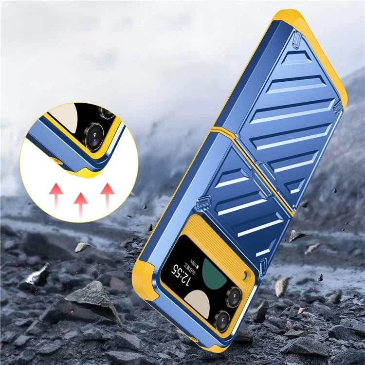 For Samsung Galaxy Z Flip4 5G Folding Case Anti-Fingerprint Electroplated PC+TPU Phone Cover