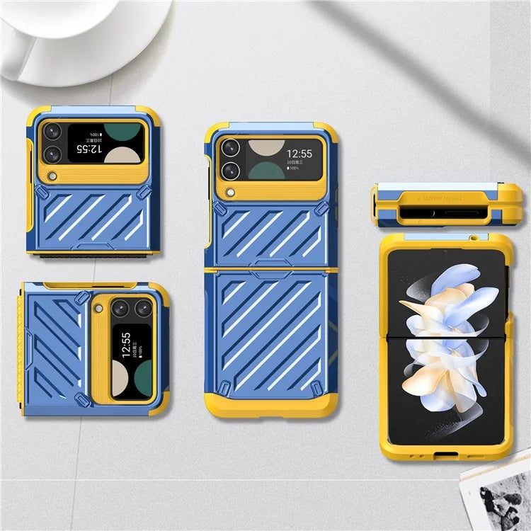 For Samsung Galaxy Z Flip4 5G Folding Case Anti-Fingerprint Electroplated PC+TPU Phone Cover