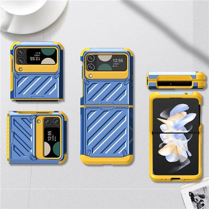For Samsung Galaxy Z Flip4 5G Folding Case Anti-Fingerprint Electroplated PC+TPU Phone Cover