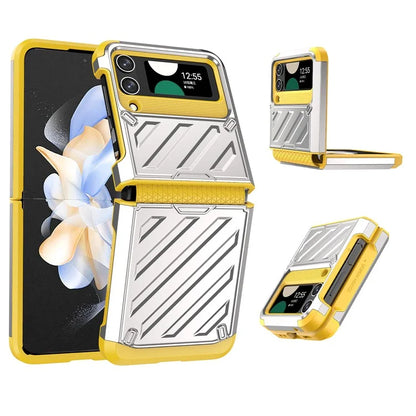 For Samsung Galaxy Z Flip4 5G Folding Case Anti-Fingerprint Electroplated PC+TPU Phone Cover