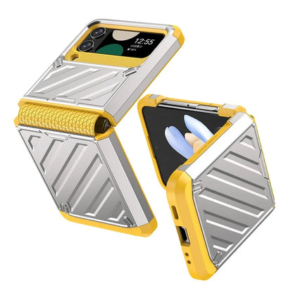 For Samsung Galaxy Z Flip4 5G Folding Case Anti-Fingerprint Electroplated PC+TPU Phone Cover